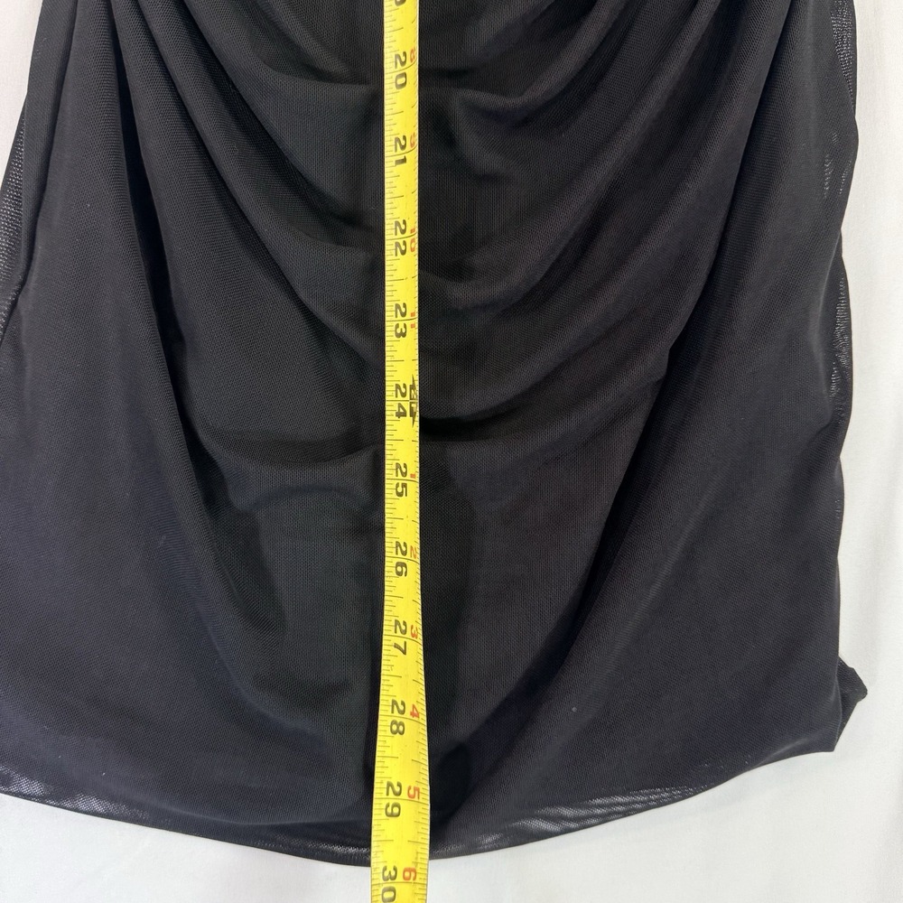 Witchy Sheer Mesh Off Shoulder Mini Dress Womens Size M Whimsigoth Dark fairy - Picture 9 of 12